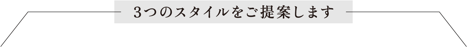 3つのスタイルをご提案します